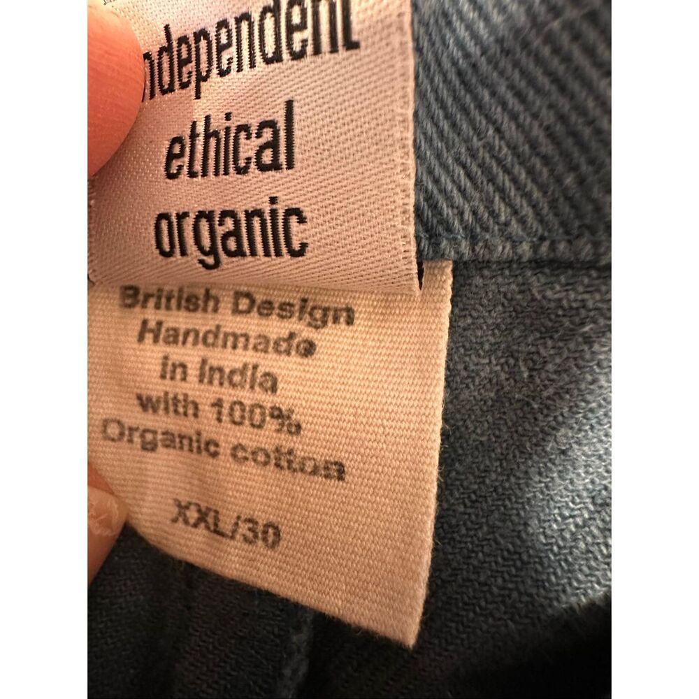 Lucy & Yak Organic Cotton Tie Shoulder Dungarees Overalls Slate Blue XXL - Picture 6 of 7